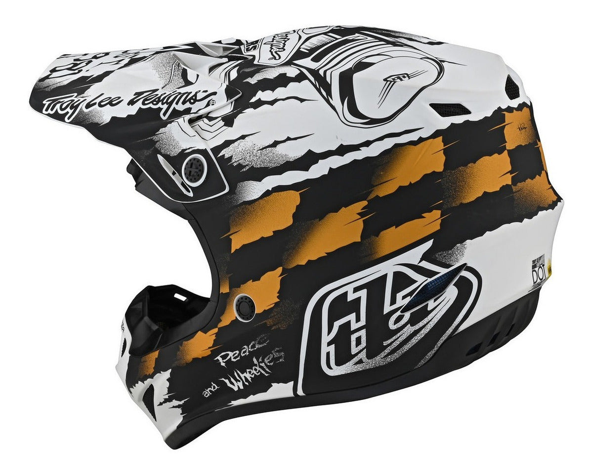 Casco Troy Lee Designs Se4 Polyacrylite Strike White / Black